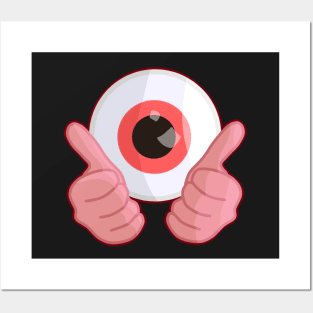 Thumbs up for eyes Red Posters and Art